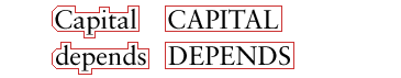 Diagram shows lowercase word shapes versus uppercase word shapes.