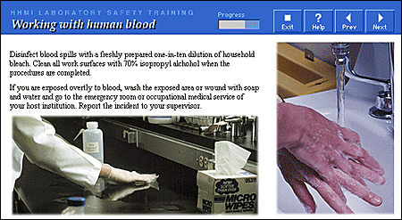 Screen shot: Laboratory Safety Training page